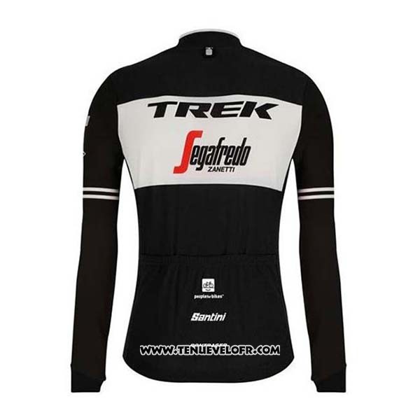 2020 Maillot Ciclismo Trek Segafredo Noir Blanc Manches Longues et Cuissard